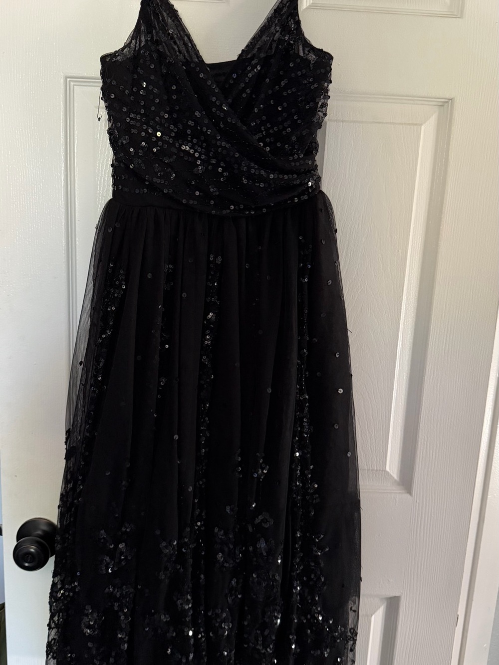Black Sequin Evening Gown